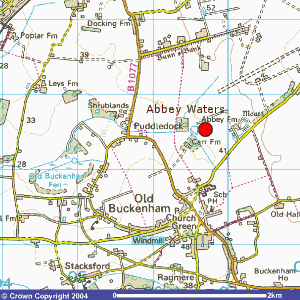 Ordnance Survey map of Railway Lake and Willow Lake
