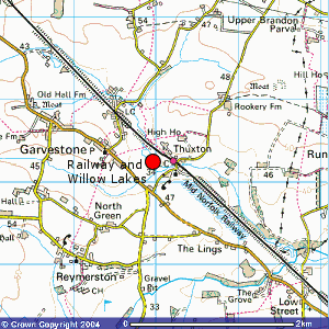 Ordnance Survey map of Railway Lake and Willow Lake